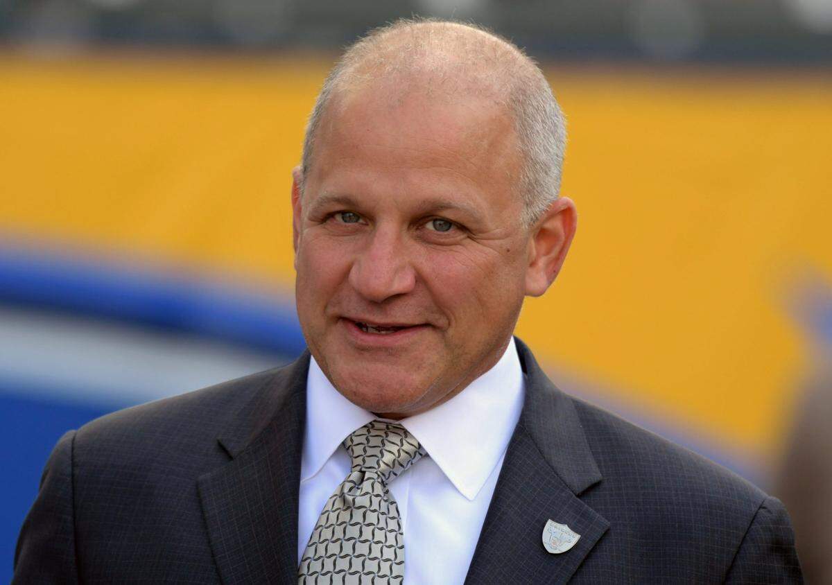 Oakland Raiders president Marc Badain attends a game against the Los Angeles Chargers at StubHub Center in Carson on Oct. 7, 2018.
