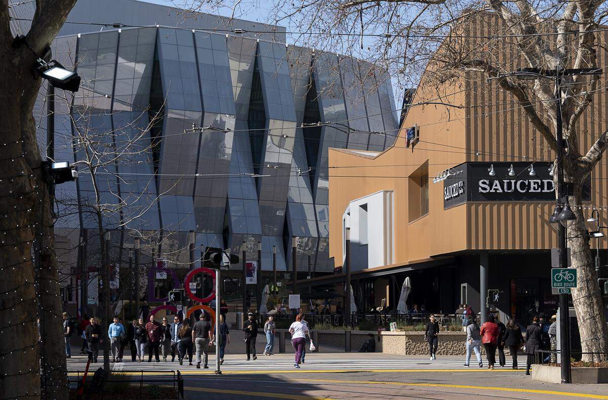 The Golden 1 Center anchor K Street on Wednesday, Feb 19, 2020 in Sacramento.