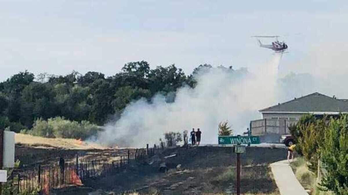 Sheriff’s deputies on Thursday afternoon June 11, 2020, evacuated nearby homes after a vehicle fire sparked a 30-acre vegetation fire near Watt Avenue and Walerga Road near Antelope, California in Placer County.
