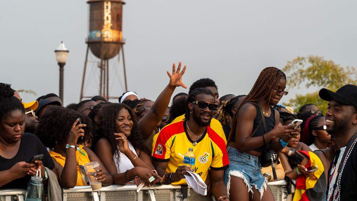 Fans crowd the barricade in the general admission section during Lost in Riddim African and Caribbean music festival at the Sacramento Railyards district on Saturday, Oct. 1, 2021.