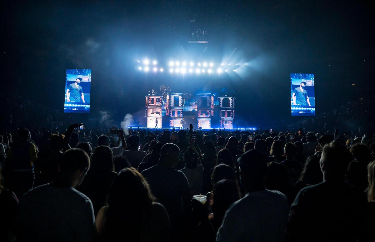 Curtis “50 Cent” Jackson performs “Hate It or Love It” on his The Final Lap Tour, featuring Busta Rhymes and Jeremih, at Golden 1 Center on Monday, Sept. 4, 2023, in Sacramento.