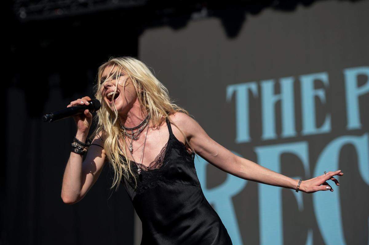 Taylor Momsen of The Pretty Reckless performs on the Jack Daniel’s Stage on the fourth day at the Aftershock rock festival Sunday, Oct. 9, 2022, at Discovery Park in Sacramento.