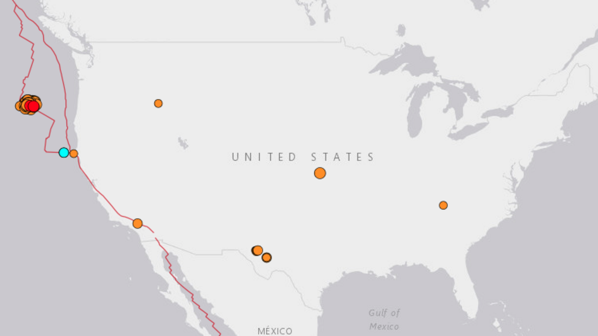 Earthquakes have occurred throughout the United States in a 24-hour span Tuesday and Wednesday.