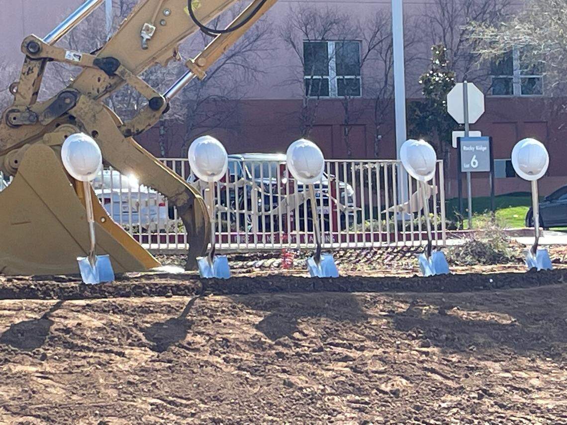 Hard hats and shovels await civic leaders and Kaiser Roseville Medical Center’s personnel Friday morning at a groundbreaking for a new hospital tower.