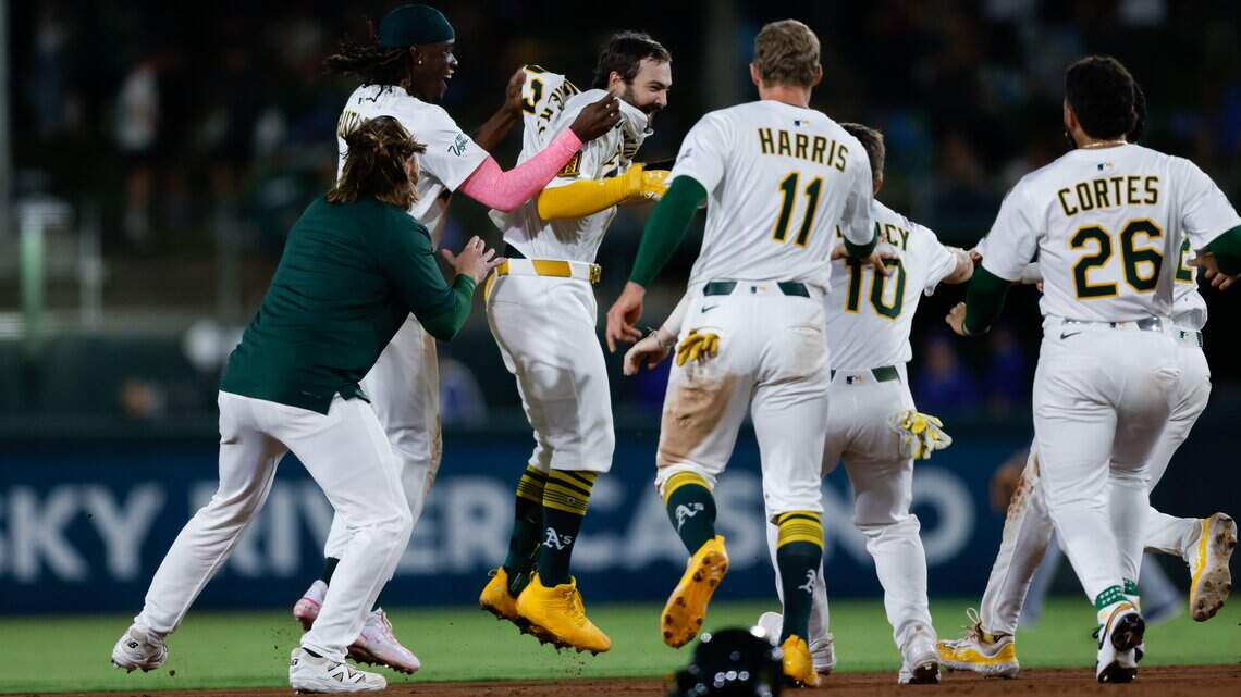 A’s walk off Royals to seal comeback victory as Shea Langeliers plays hero