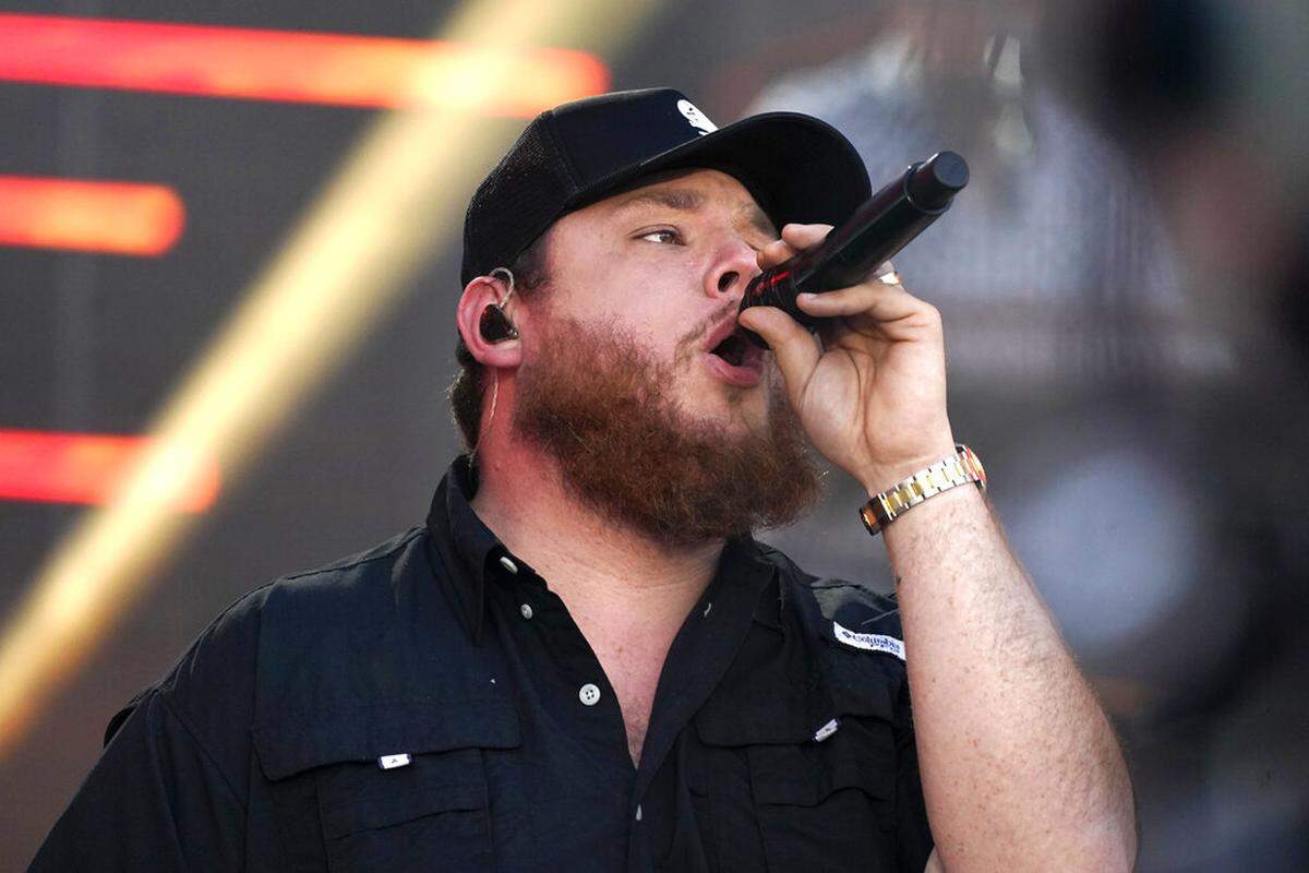 Luke Combs performs “Cold as You” at the CMT Music Awards in May.