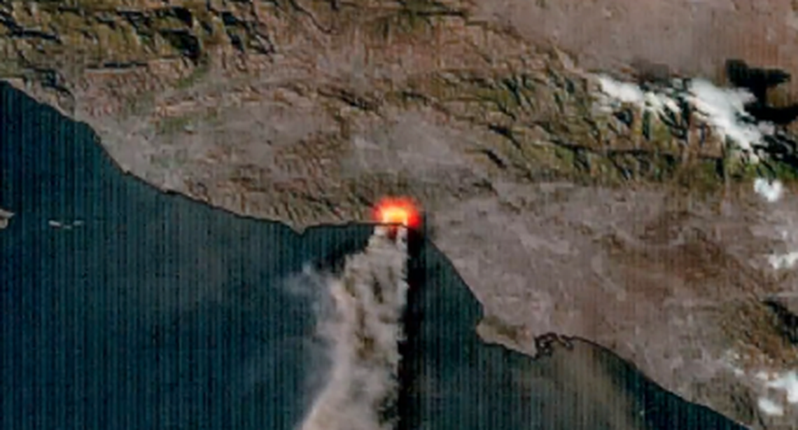 The Palisdes and Eaton wildfires burning near Los Angeles on Jan. 7, 2025, can be seen from satellites in space.