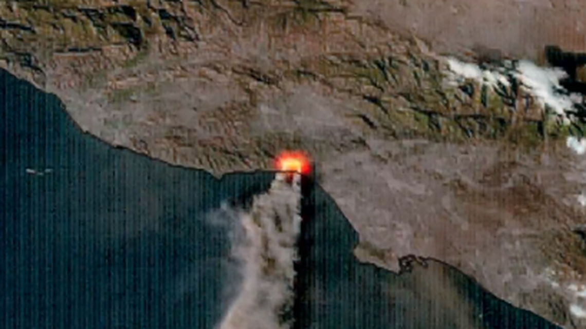 California wildfires near Los Angeles can be seen burning from space, dramatic video shows