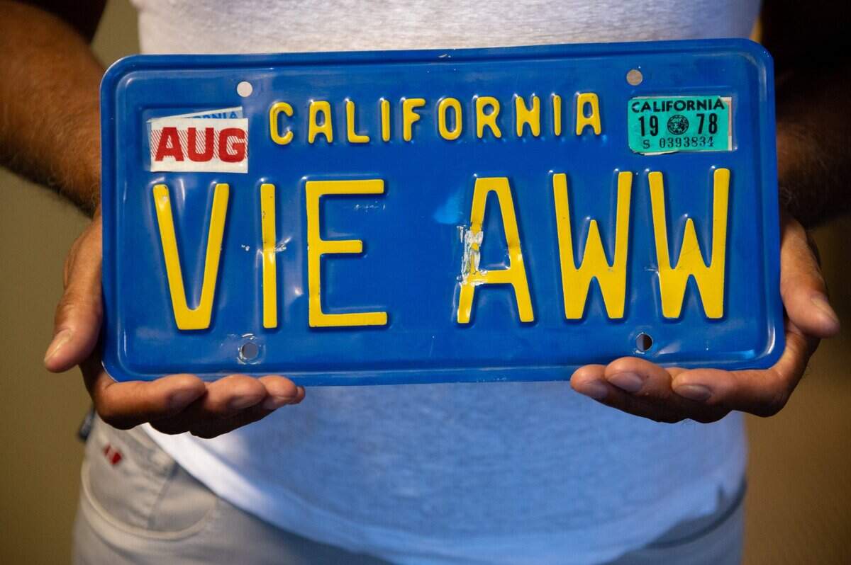 Allen Warren, who served on the Sacramento City Council, holds the license plate from the car his father was driving when he was killed by a drunk driver in August 1978 in Del Paso Heights. The letters on the plate represent his parents’ names: Violet “Vie” Williams and Allen William Warren.