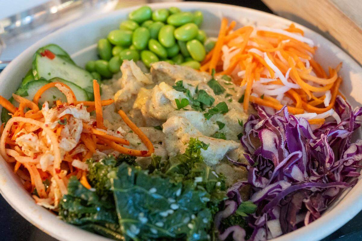 The Thai curry chicken bowl is unveiled on Wednesday.