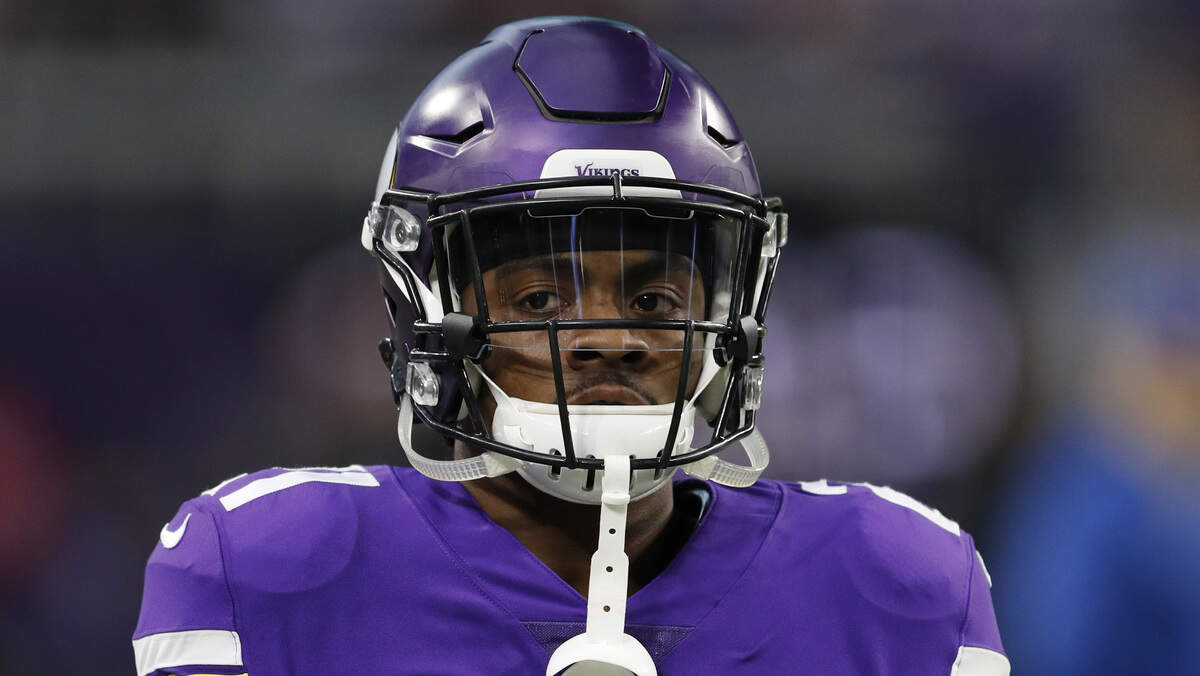 Minnesota Vikings running back Jerick McKinnon (21) before an NFL divisional football playoff game against the New Orleans Saints in Minneapolis, Sunday, Jan. 14, 2018.