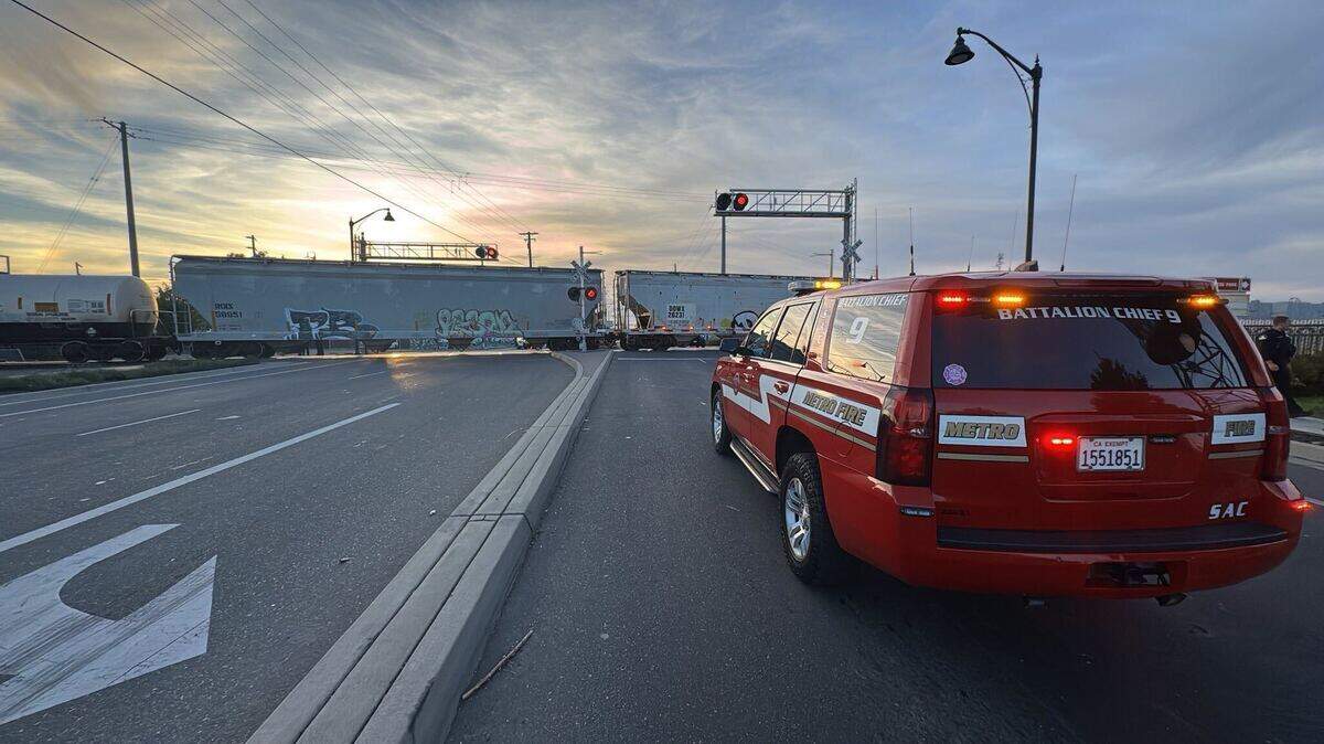 A pedestrian died Saturday, Nov. 9, 2024, after being hit by a Union Pacific train on Florin Road between McComber Street and Reese Road.