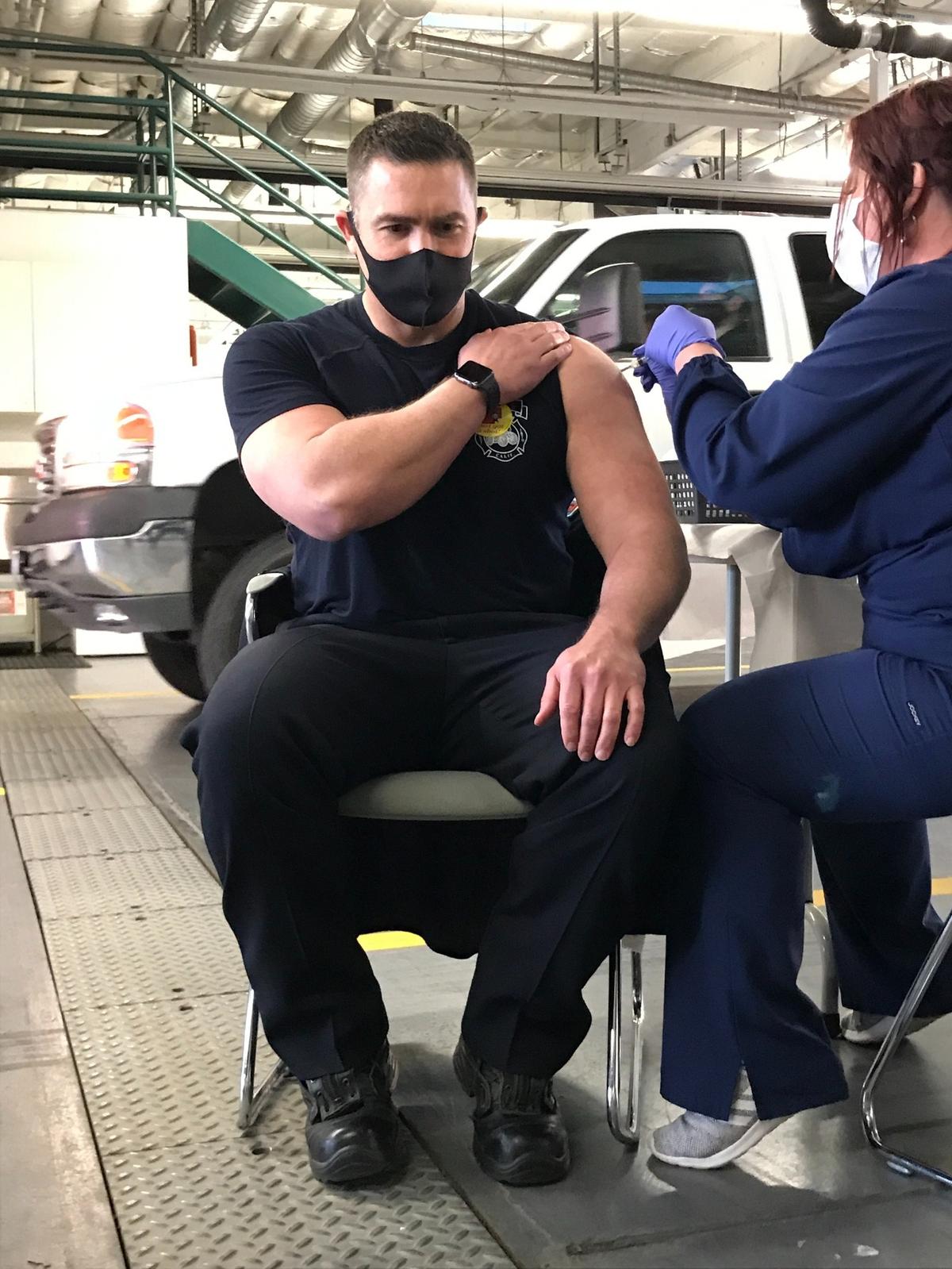 Woodland Fire Chief Eric Zane was among first firefighters in the Sacramento region to receive COVID-19 vaccine shots this week