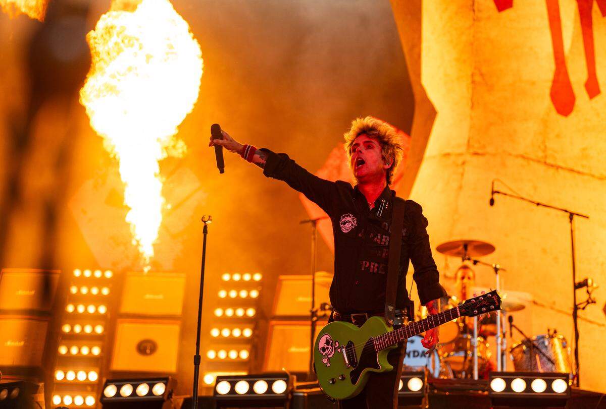 Billie Joe Armstrong performs with Green Day at the BottleRock music festival in Napa on Friday, May 23, 2025.