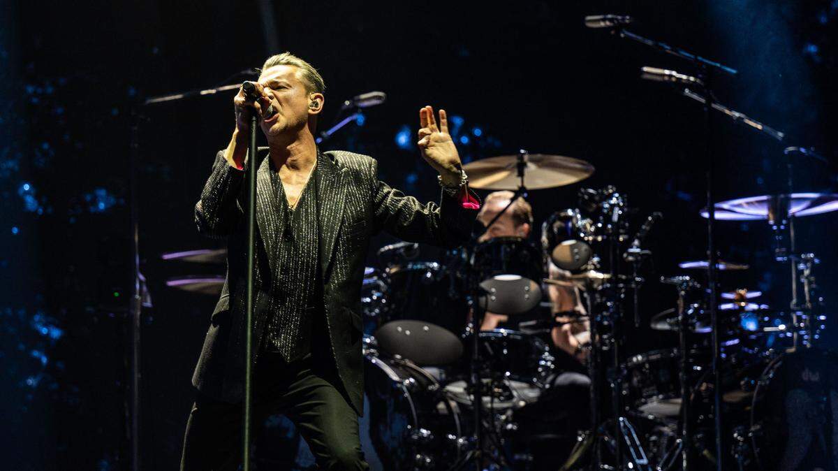 Depeche Mode vocalist Dave Gahan sings during the sold-out concert at Golden 1 Center on Thursday, March 23, 2023, the first show of the band’s “Memento Mori” world tour.