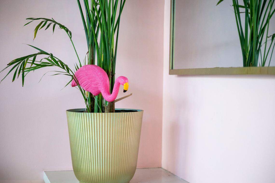 Cabana Club in Downtown Commons offers a fun ambiance filled with bright colors and Palm Springs-inspired decor.