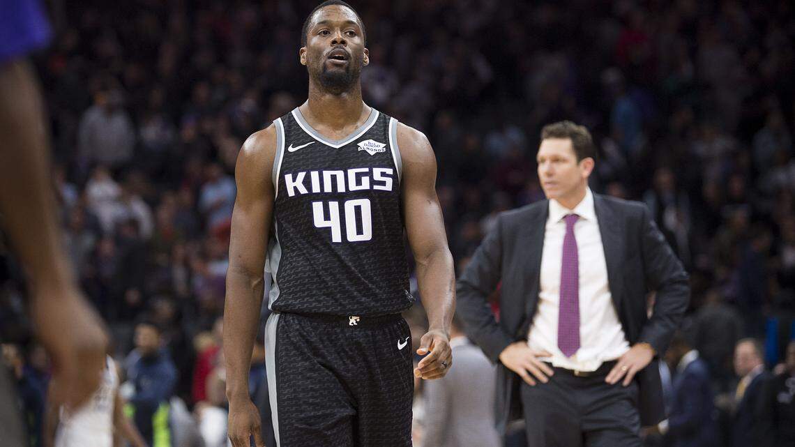 Sacramento Kings forward Harrison Barnes (40) walks off the court after the Sacramento Kings lose 105-104 in double overtime to the Minnesota Timberwolves during a game at Golden 1 Center on Thursday, Dec 26, 2019 in Sacramento.