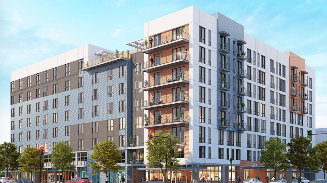 A new eight-story apartment building with nearly 300 units is planned for the corner of 21st and K streets in midtown Sacramento, California.