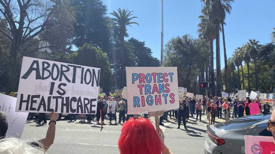 Women’s Day protest near California Capitol in Sacramento. ‘We’re not second-class citizens’