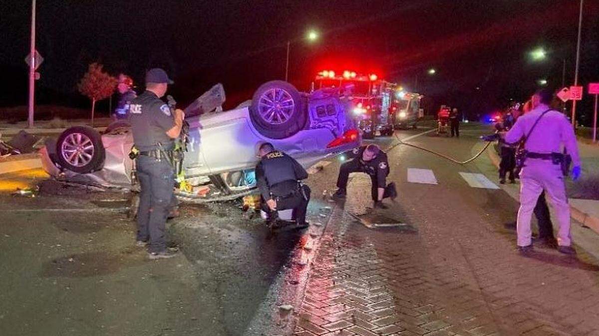 A pursuit late Sunday night, June 4, through West Sacramento and nearby Highway 50 ended when the suspect vehicle, a sedan, crashed at the Village Parkway traffic circle. Three occupants were extricated and taken to hospitals, police said.