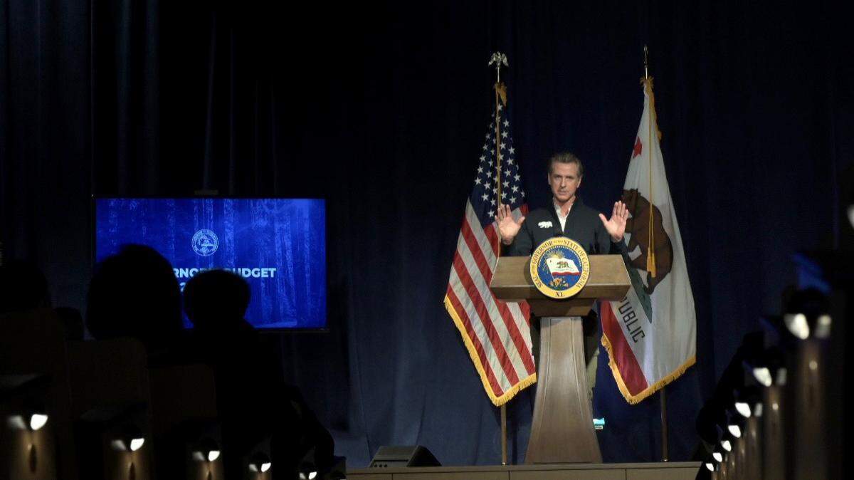 Gov. Gavin Newsom releases his $297 billion state budget for the 2023-24 fiscal year on Tuesday, Jan. 10, 2023. The state’s shortfall is expected to be $22.5 billion.