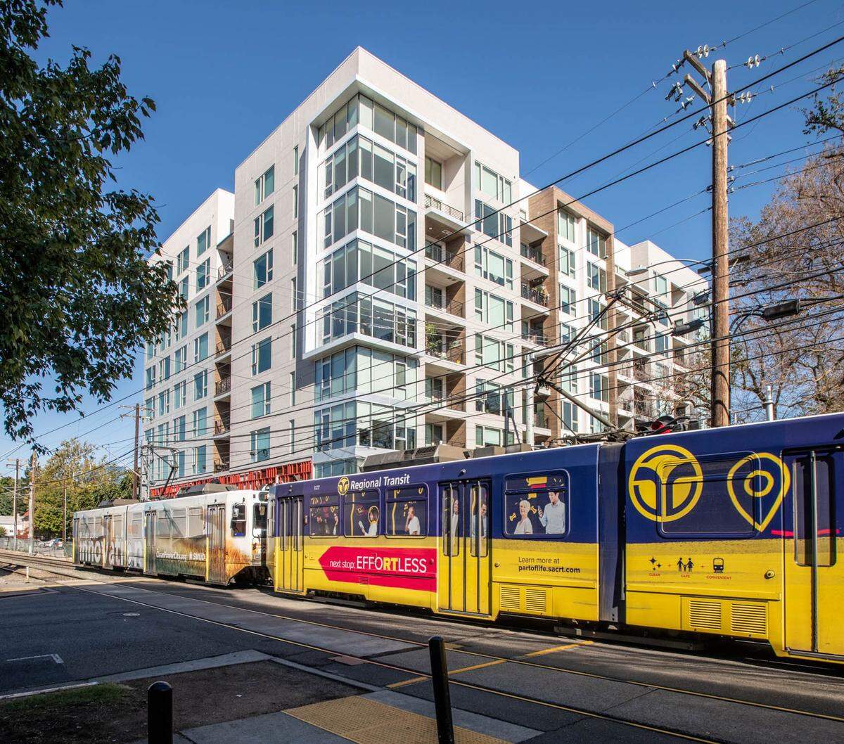 A Sacramento Regional Transit light rail line runs adjacent to much of the R Street corridor, and hundreds of more housing units are under construction or being planned in the area.