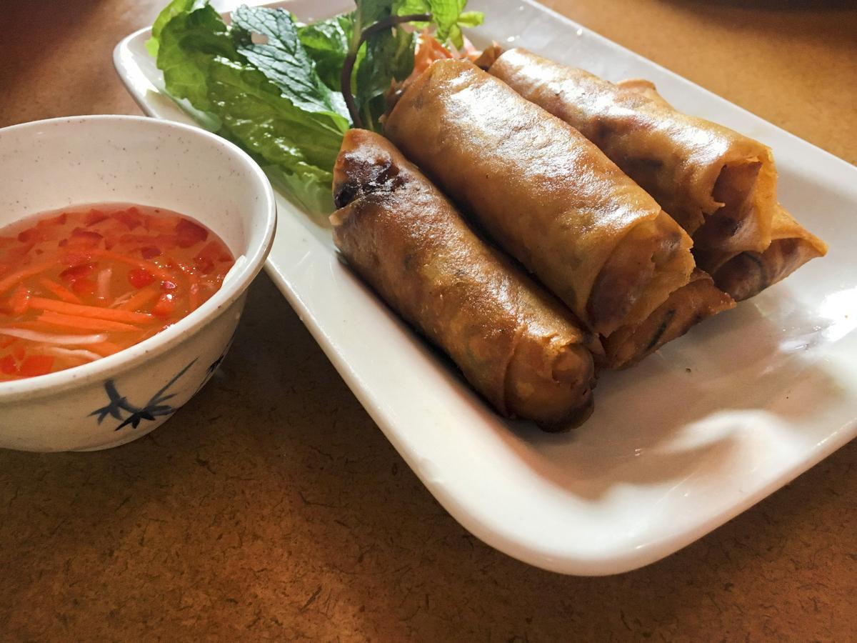 The crispy rolls at Saigon Street Eat were the winners of the appetizers, as is so often the case. Here they were stuffed with chicken rather than the more common pork and had a delicate flavor. They also have a vegetarian version.
