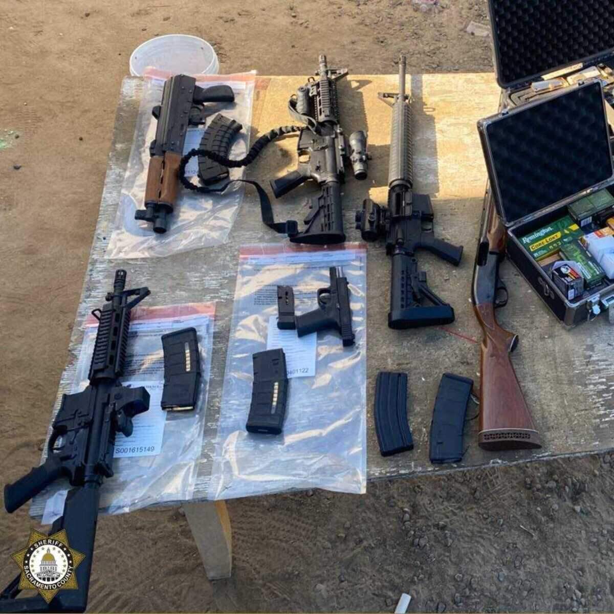 Investigators seized nearly 1,000 pounds of crystal methamphetamine headed to Sacramento County, 4,000 pounds of liquid meth still being processed in clandestine labs, 14 firearms and $50,000 in cash after serving search warrants on May 17, 2023, in Tulare County, California.