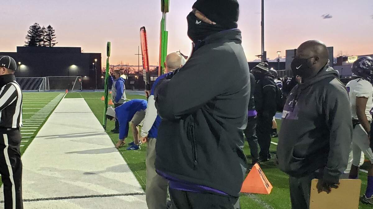 Sacramento High coach Justin Reber watches his team play Christian Brothers.