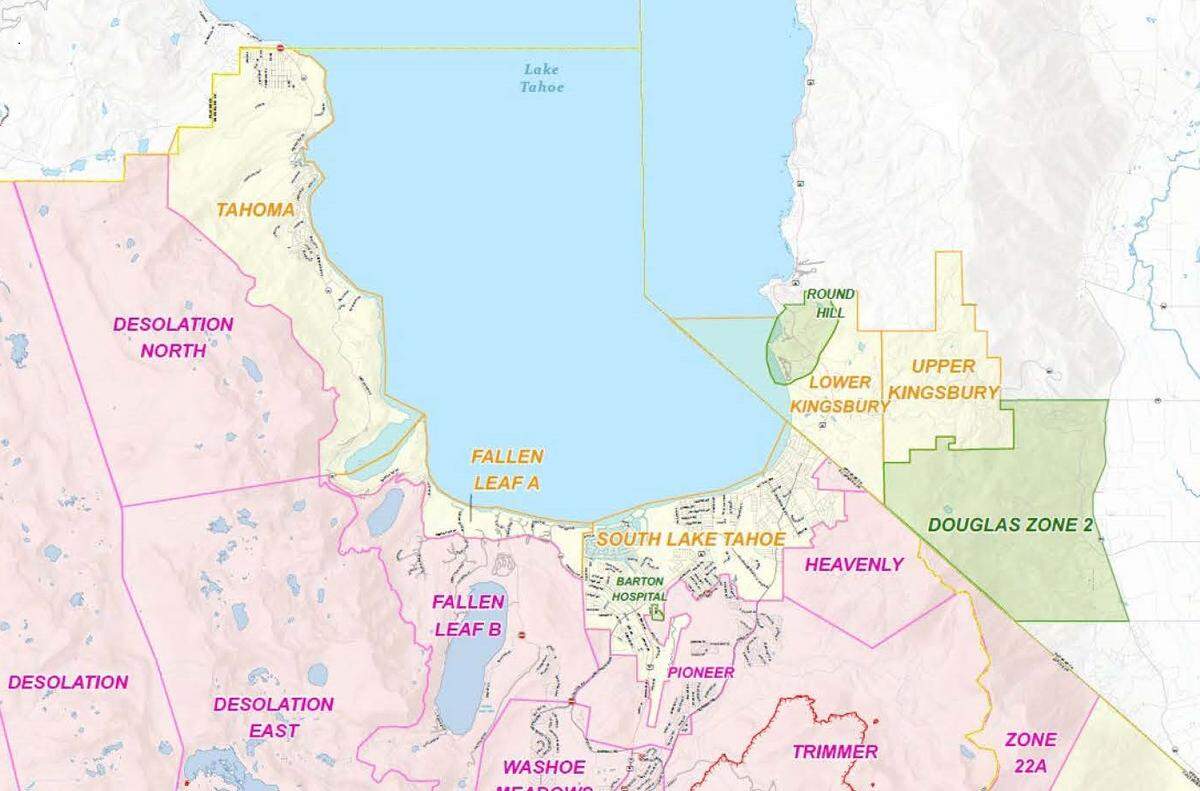 A Cal Fire graphic shows active evacuation orders Sunday after residents of South Lake Tahoe were allowed to return.