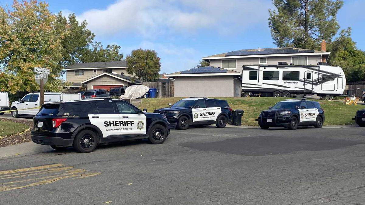 Investigators on Thursday, Nov. 14, 2024, continued to gather evidence at the scene of a fatal shooting where Sacramento County sheriff’s deputies shot to death a man who reportedly fired a gun at them in the 6800 block of Ashfield Way in Carmichael.