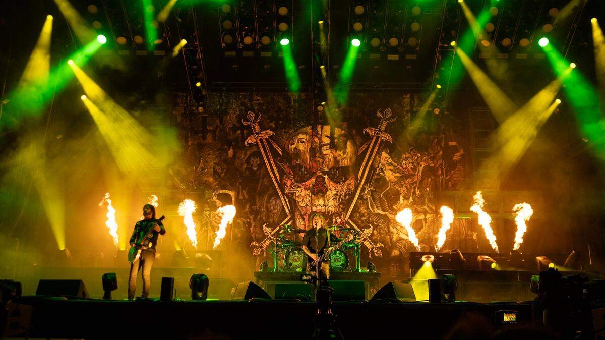 Slayer performs in the first day of the Aftershock festival on Thursday at Discovery Park.