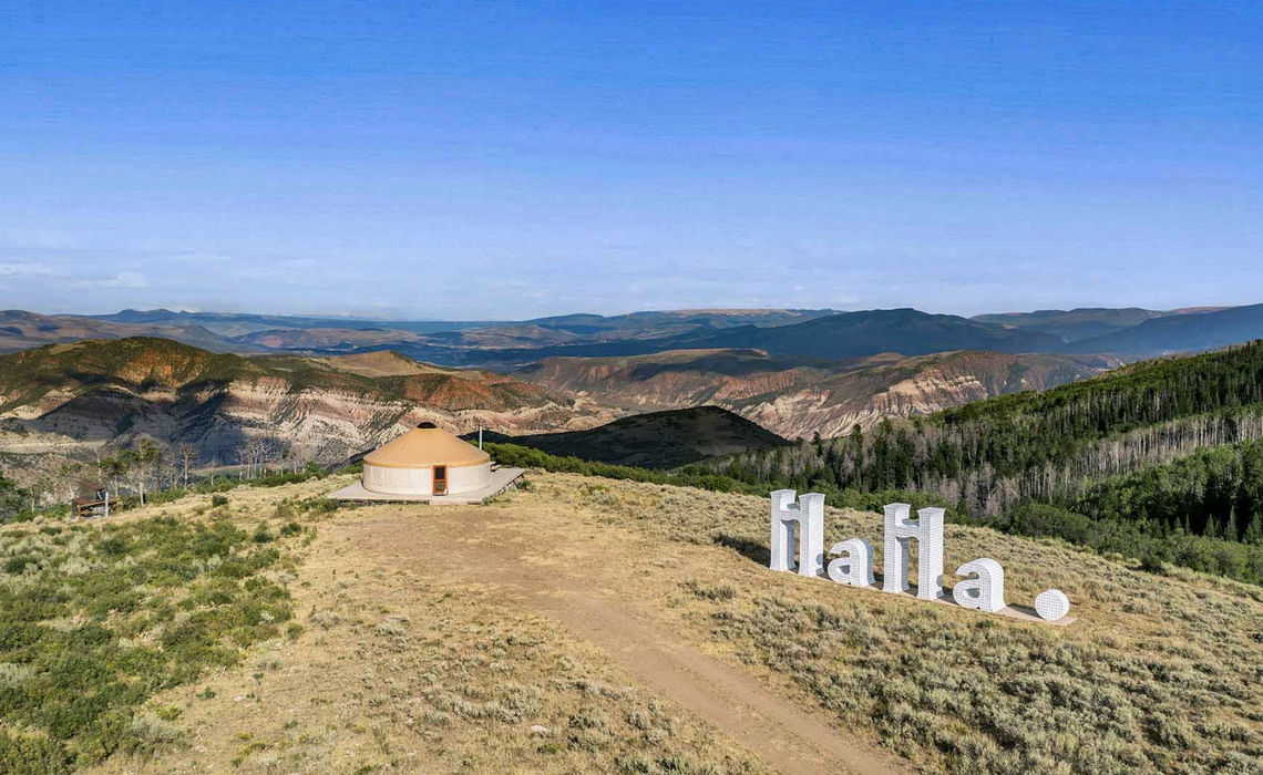 Royal Elk Ranch in Gypsum, Colorado offers 2,017 acres of off-grid living with a yurt and negotiable Burning Man art installations.
