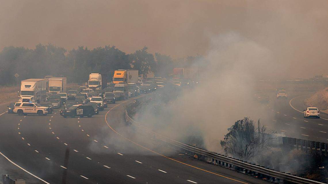 Update: Interstate 80 reopens after hourslong closure for Vacaville wildfire, CHP says