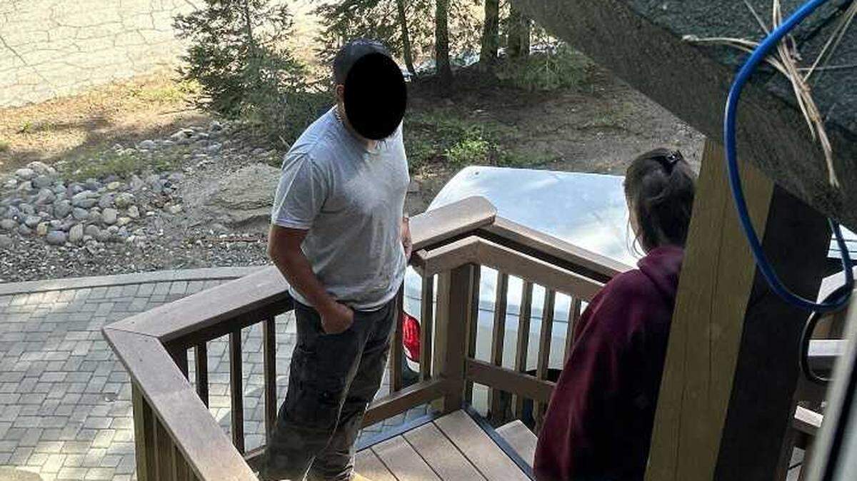 A contractor, one of six people arrested for making bids for work without a license, is seen in a surveillance photo during a sting operation carried out by the state licensing board’s SWIFT investigators last month in South Lake Tahoe.