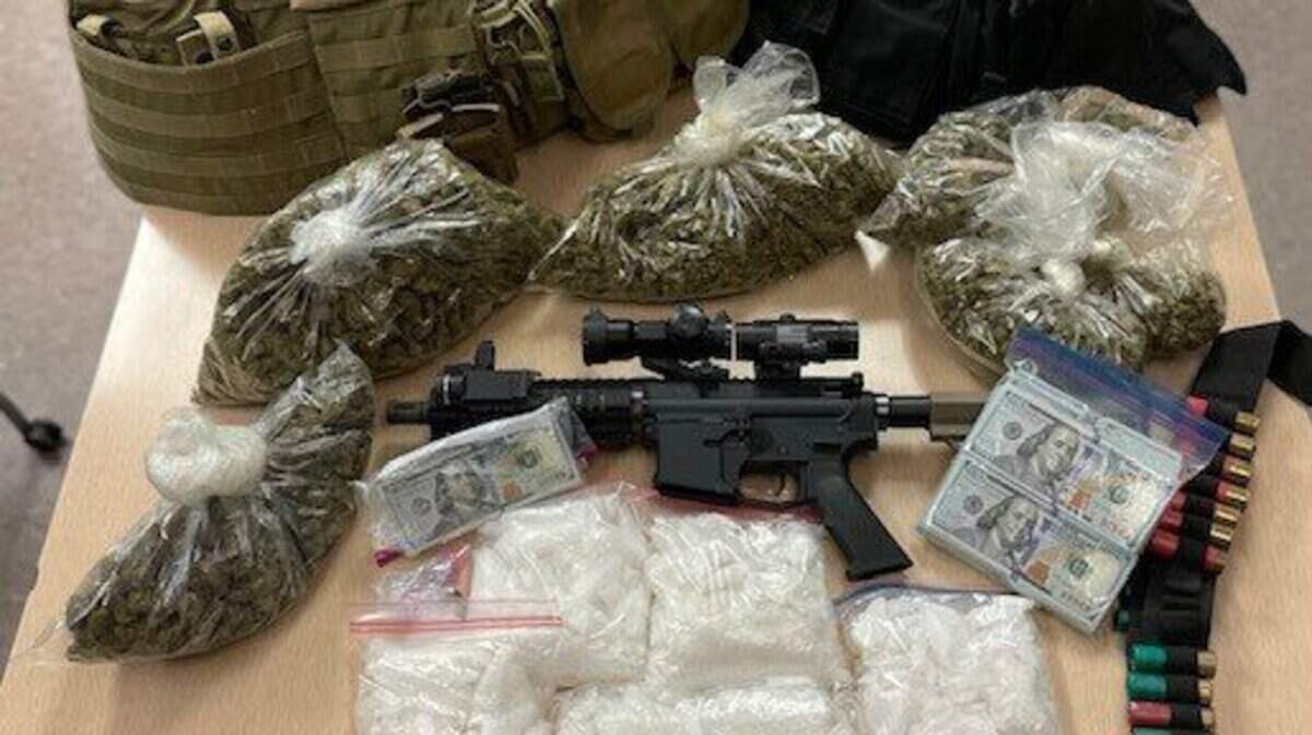 Sacramento police found five pounds of crystal meth, an illegally-obtained AR-15, three handguns and over $50,000 in cash during a multi-location bust on Tuesday, June 21 2022