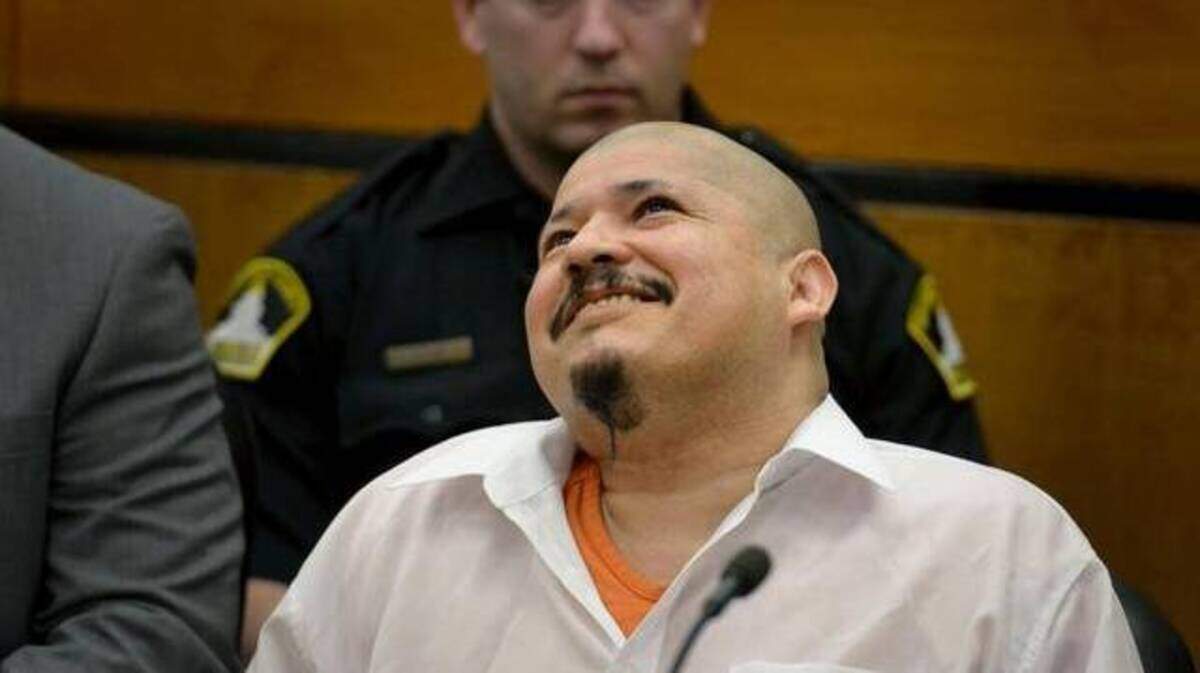 Luis Bracamontes grins in court as guilty verdicts are read Feb. 9 convicting him of murdering two Sacramento-area deputies. The next phase of his trial will decide whether he is sentenced to death.