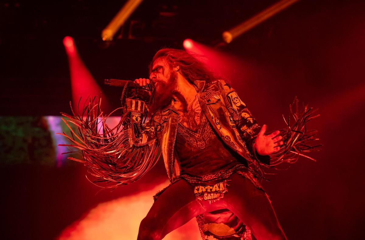 Rob Zombie performs on the Kolas Stage on the first of four days at the Aftershock rock festival Thursday.