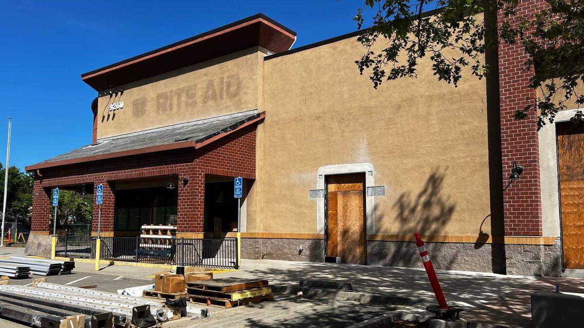 The exterior of the new Elk Grove Library at 9260 Elk Grove Blvd. in Elk Grove is shown on March 26, 2026. The city purchased the former Rite Aid building in January 2021 and is converting it into a larger library with expanded parking and new amenities.