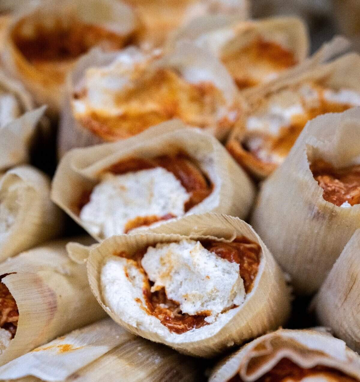 Chicken tamales wait for customers for holiday meals at Yolanda’s Tamales Factory in Sacramento on Monday. The restaurant is making more than 16,000 tamales for the holiday season.
