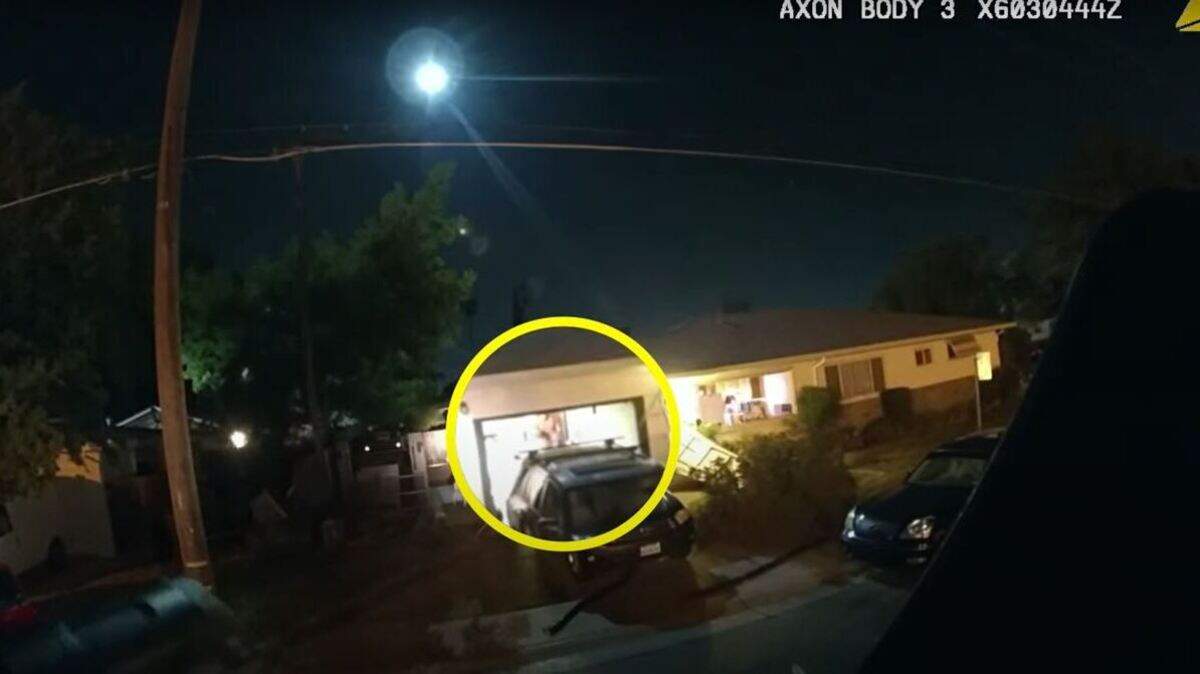 Sacramento police bodycam footage shows officers open fire on Derek Pearson, 53, as he appears to raise a rifle in their direction in the early-morning hours of Sept. 7, 2021.