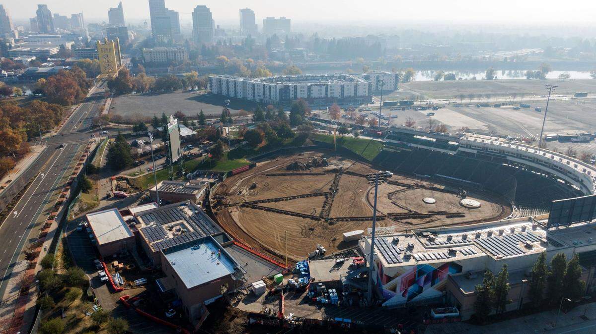 Renovations are underway earlier this month at Sutter Health Park for its first season hosting the Oakland A’s.