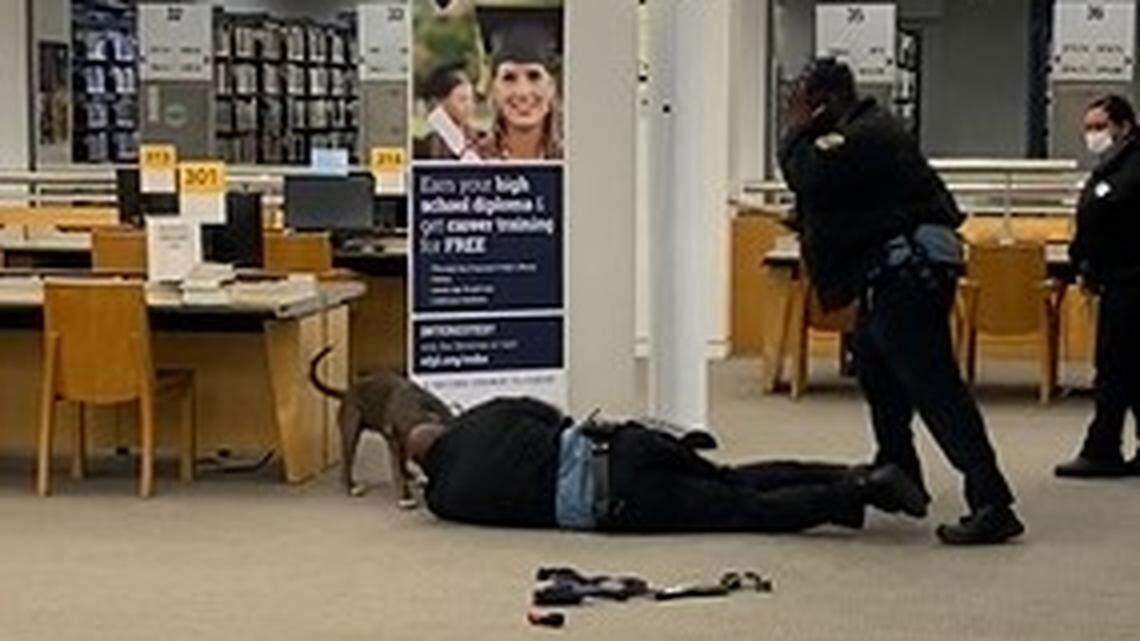 A violent attack by a visitor’s dog seriously injured a security guard inside the San Francisco Main Library, officials said.