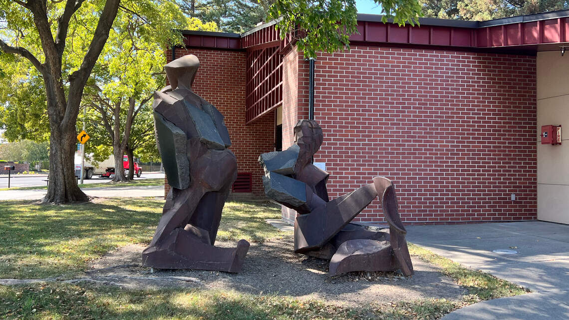 Abstract sculpture adorns a corner at Sacramento fire station. Can its meaning be found?