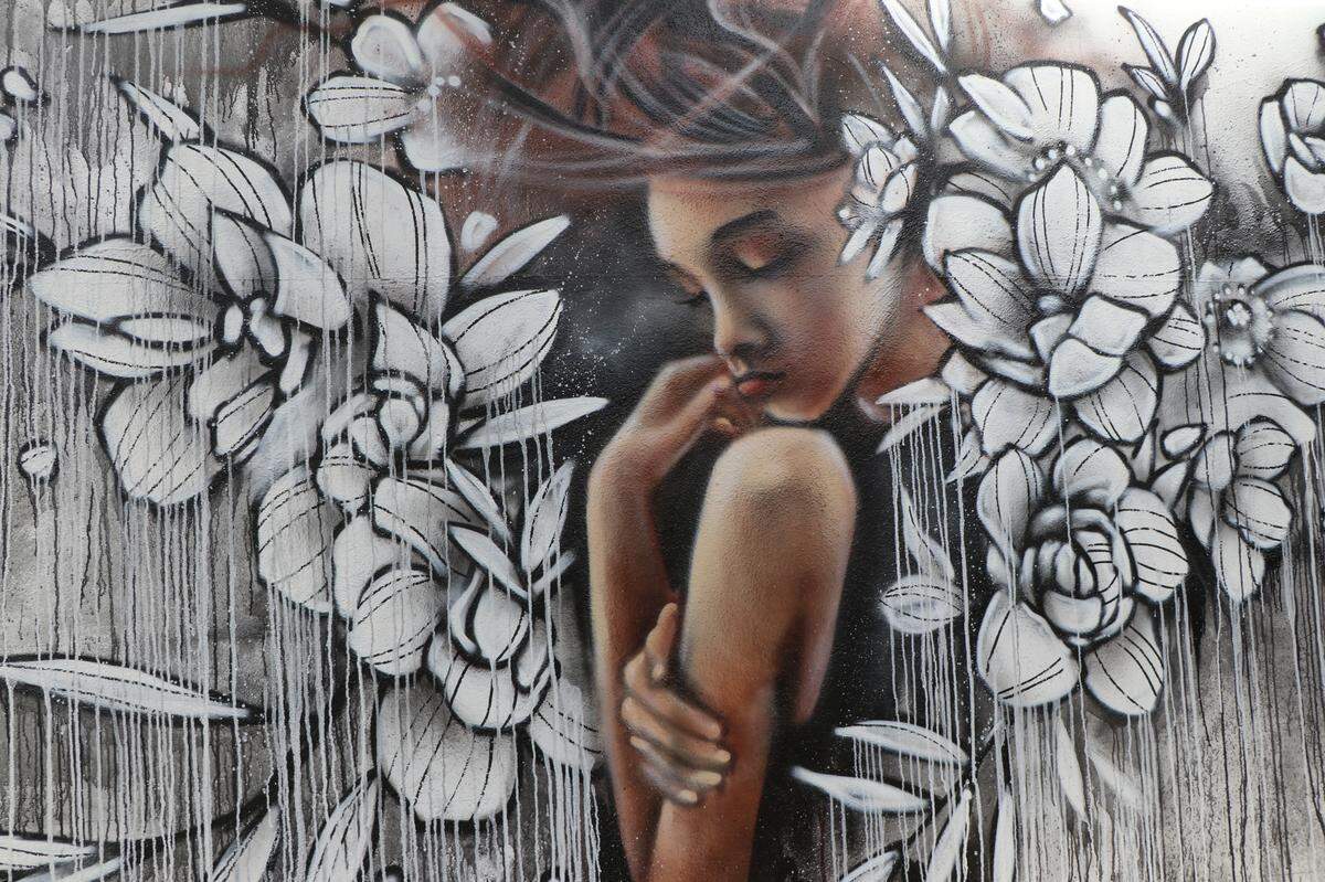 One of more than 20 murals in Shane Grammer’s Camp Fire series, created at Paradise High School on May 4.