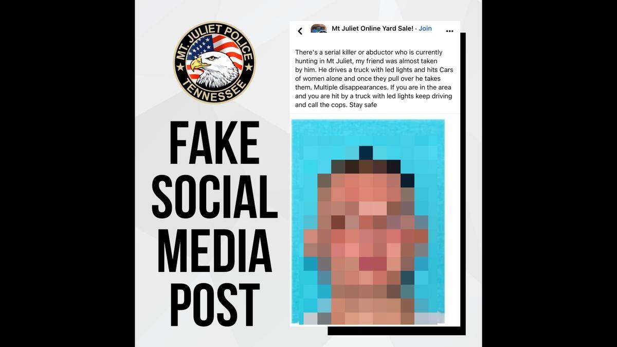 A fake Facebook post suggests a serial killer is on the loose “hunting” woman, but police across the country have called it a hoax.