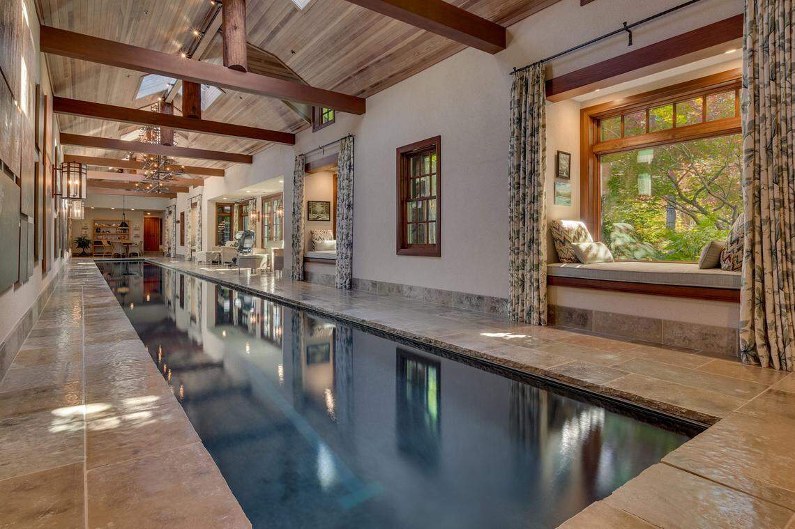 A gorgeous, 22-meater lap pool indoors.