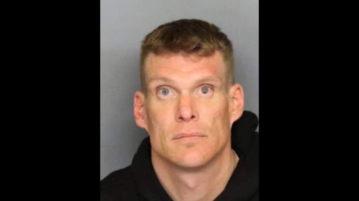 Timothy McMahon, 38, was arrested Friday in French Camp on suspicion of possession of stolen property.