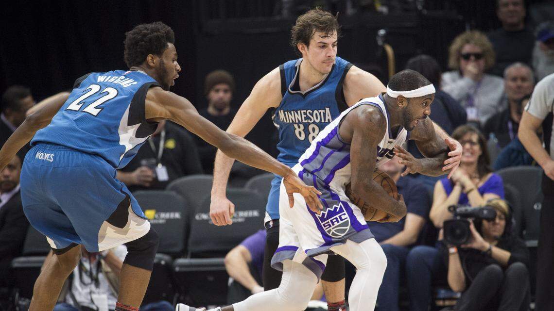 Minnesota Timberwolves forward Nemanja Bjelica (88) defends against Kings guard Ty Lawson on Feb. 27, 2017, at Golden 1 Center. Bjelica agreed to a three-year deal with the Kings on Friday.