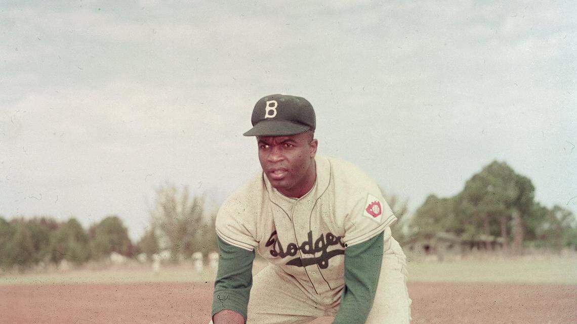 Jackie Robinson, photographed here in 1951, broke baseball’s “color barrier” and is venerated as a hero. But that legacy was tarnished by the Trump administration. (Keystone Hulton Archive/Getty Images/TNS)